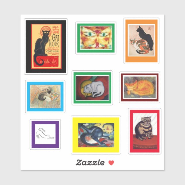 Cats in Famous Art Sticker (Sheet)