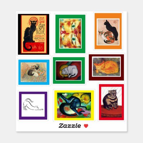 Cats in Famous Art Sticker