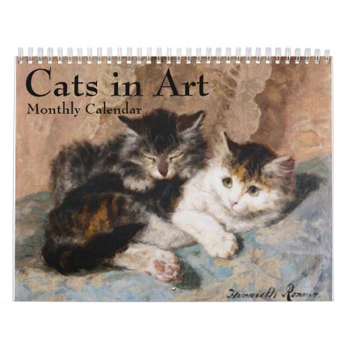 Cats in Fine Art Monthly Calendar