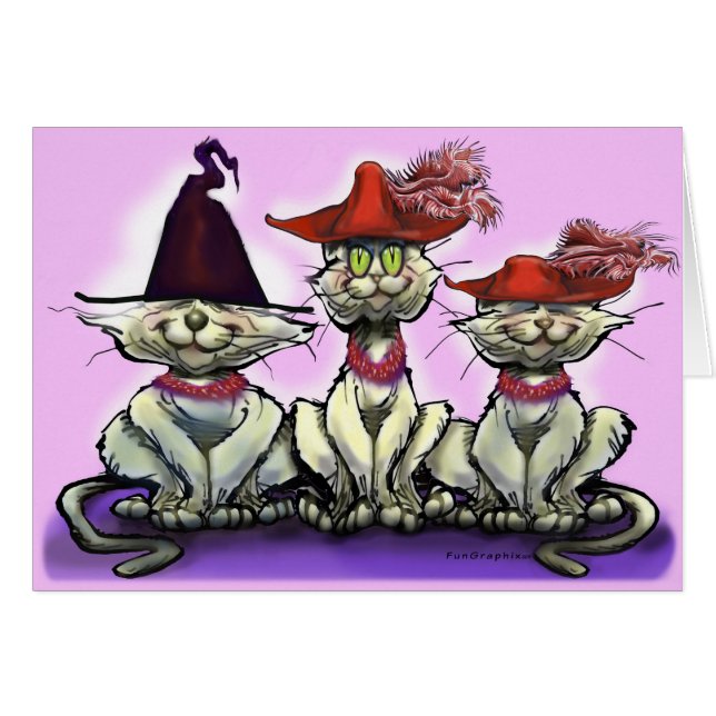 Cats in Funny Hats Cards (Front Horizontal)