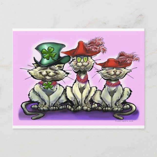 Cats in Funny Hats Postcard (Front)