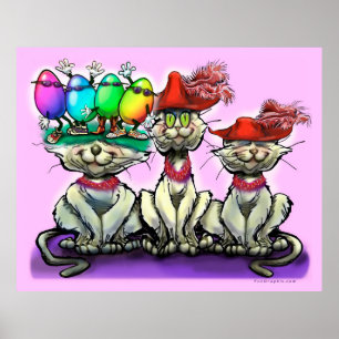 Cats in Funny Hats Poster