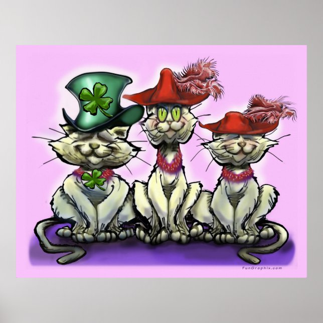 Cats in Funny Hats Poster (Front)