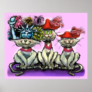 Cats in Funny Hats Poster