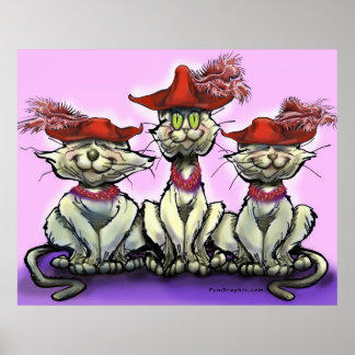 Cats in Funny Hats Poster