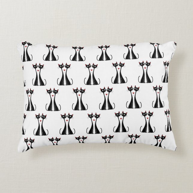 Cats in Love Accent Pillow (Front)