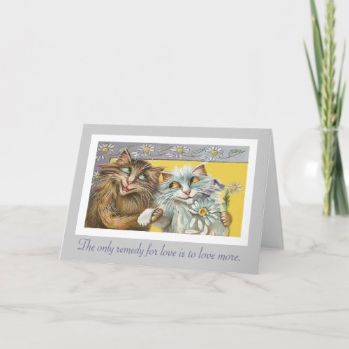 Cats in Love and Thoreau Quote Card