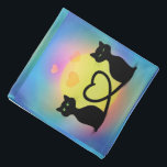 Cats in Love Bandana<br><div class="desc">Cats in Love making heart shape with their tails cartoon digital illustration custom template</div>