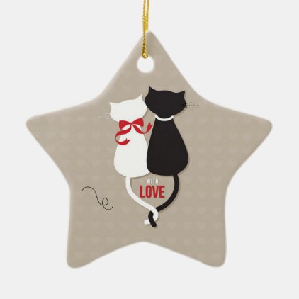 Cats in Love Ceramic Ornament