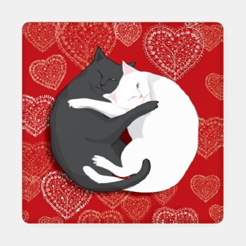 Cats In Love  Coaster Set by TheWhiteCatCo at Zazzle