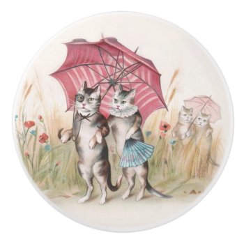 Cats In Love Cute Decorative Knob by AnthroAnimals at Zazzle