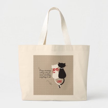 Cats in Love Large Tote Bag