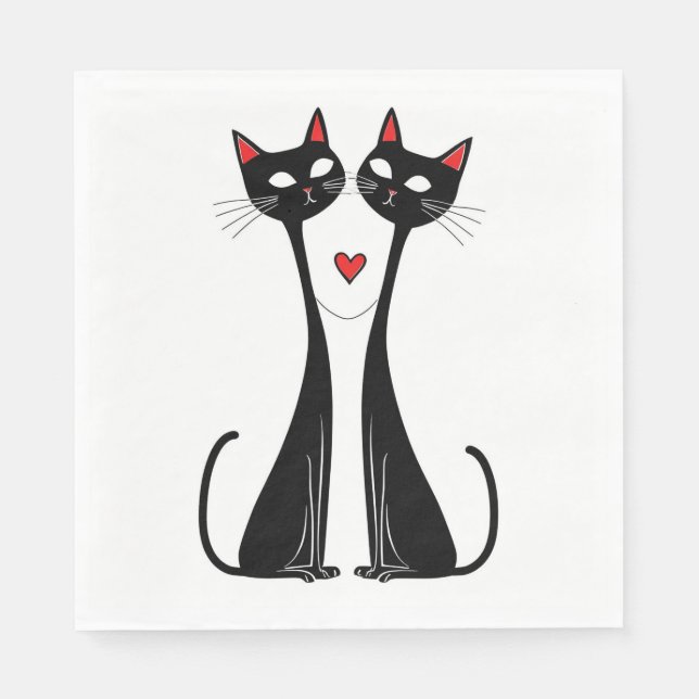 Cats in Love Napkins (Front)
