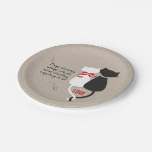 Cats in Love Paper Plates