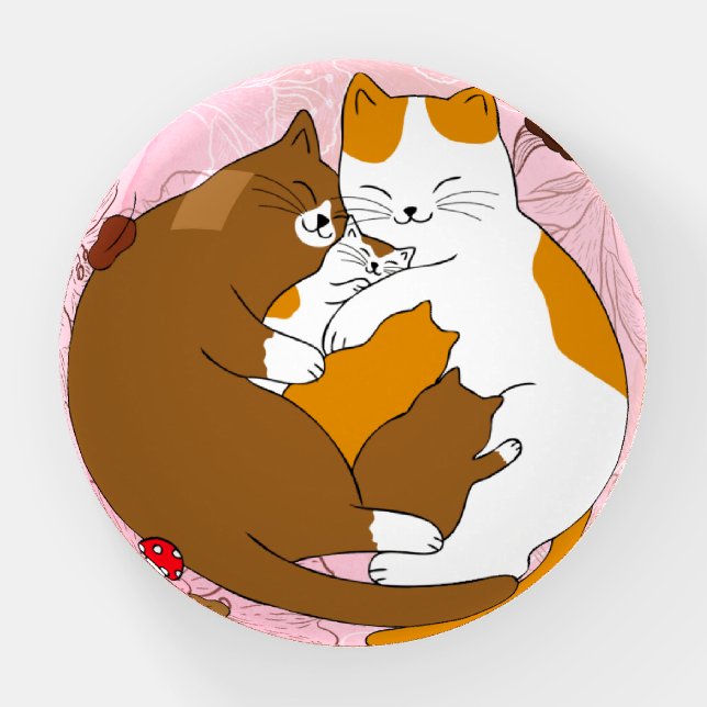 Cats in Love Paperweight (Front)