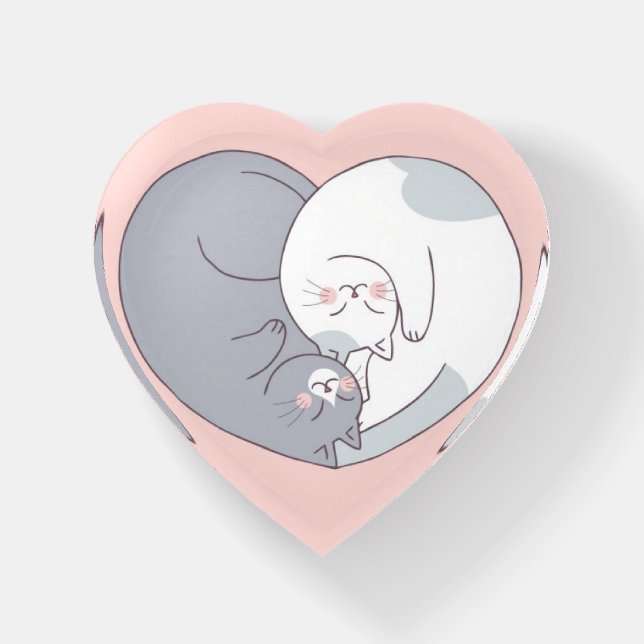 Cats in Love Paperweight (Front)