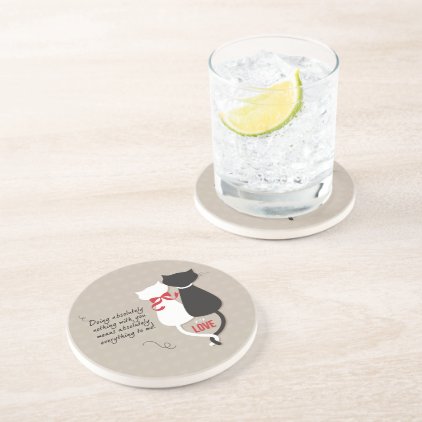 Cats in Love Sandstone Coaster