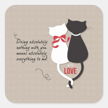 Cats in Love Square Sticker