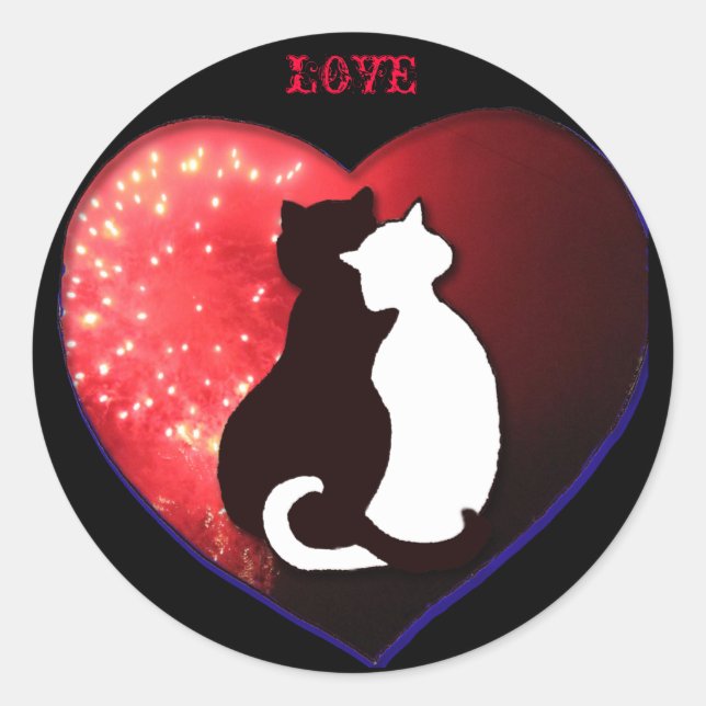 Cats in Love, sticker (Front)