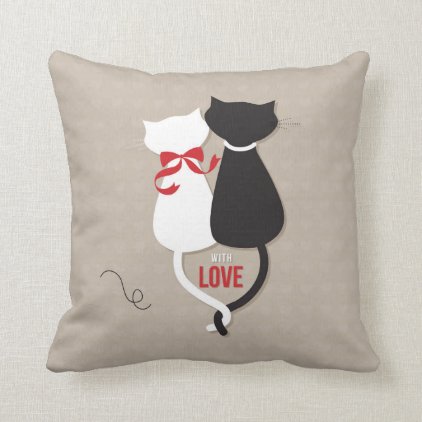 Cats in Love Throw Pillow