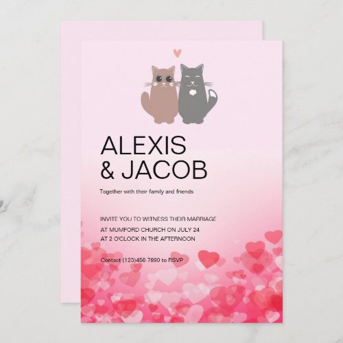 Cats in Love Wedding Invitation