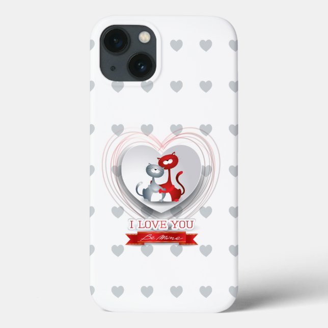 Cats in Love with Heart Case-Mate iPhone Case (Back)