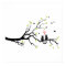 Cats in love with red hearts on spring tree