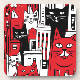 Cats in New York Beverage Coaster