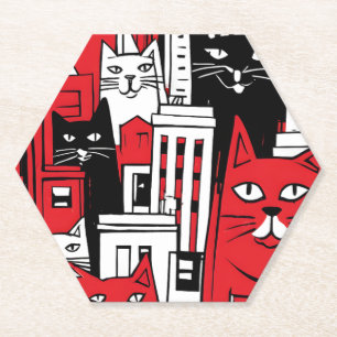 Cats in New York Paper Coaster