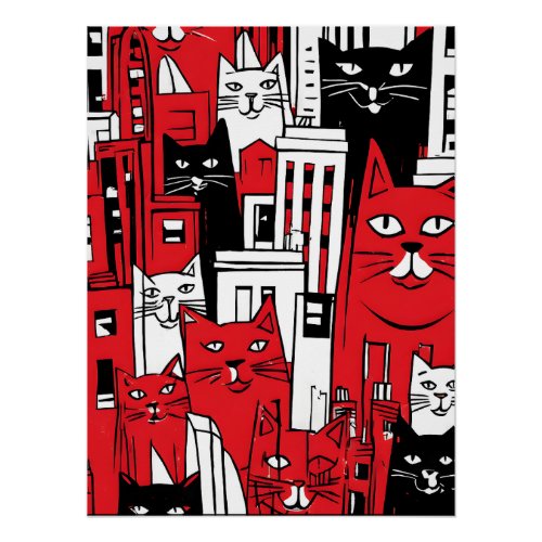 Cats in New York Poster