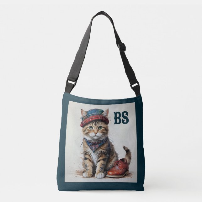 Cats in Scottish Disguise – charming tartan cats Crossbody Bag (Front)