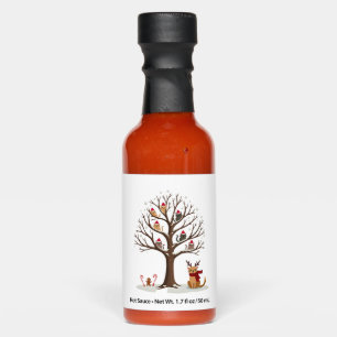 Cats In Snow Tree Winter Christmas Santa Hat X-mas Hot Sauces