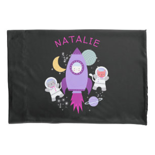 Cats In Space Astronaut Kittens Rocket Ship Girls Pillow Case