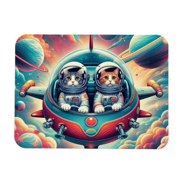 Cats in space magnets! magnet (Horizontal)