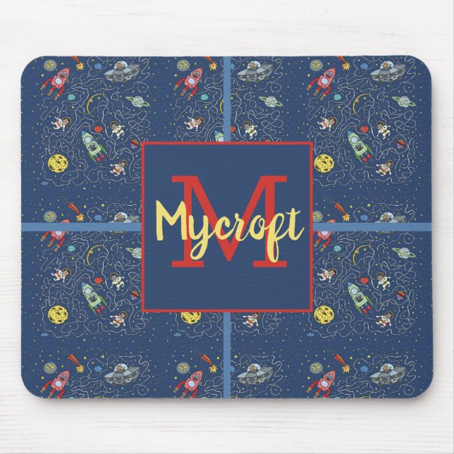 Cat's In Space Mouse Pad (Front)