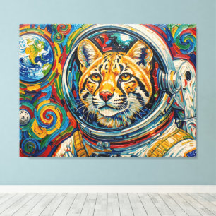 CATS IN SPACE-OCELOT 4 CANVAS PRINT