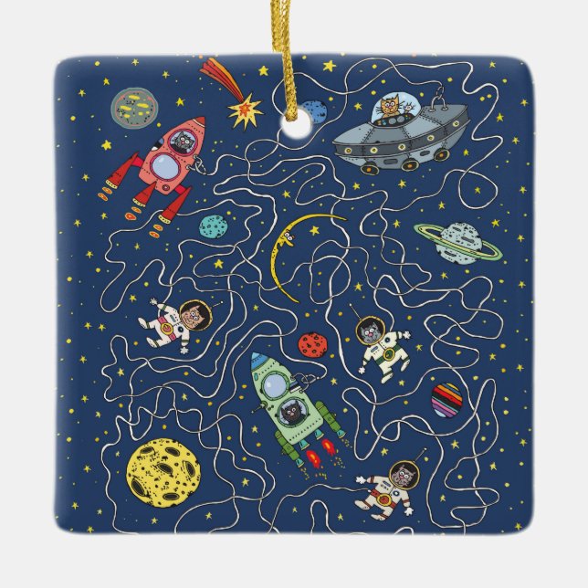 Cats in space ornament (Front)