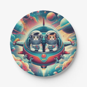 Cats in space paper plates! paper plates