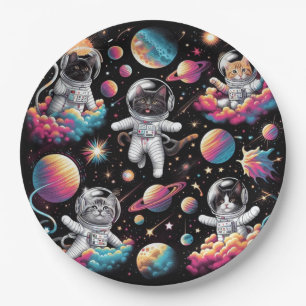 Cats in space paper plates! paper plates
