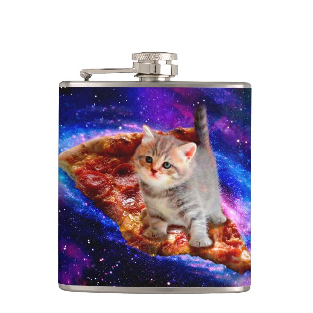 Cats in space pizza flask (Front)