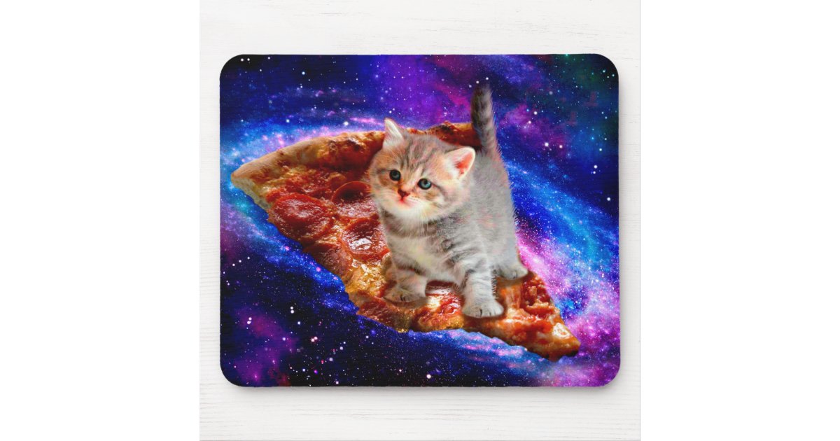 Space Galaxy Cat With Pizza Leggings