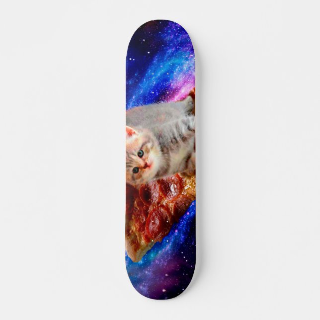 Cats in space pizza skateboard (Front)