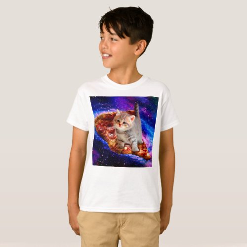 Cats in space pizza T_Shirt