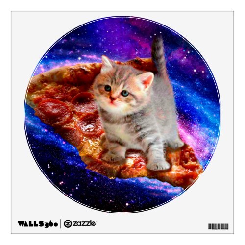 Cats in space pizza wall decal