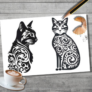 Cats in Stencil Art 1 Decoupage Paper