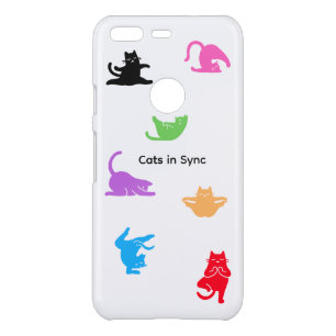 Cats in Sync Yoga Cats iPhone Case – White