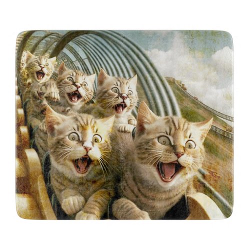 Cats in the amusement park  cutting board