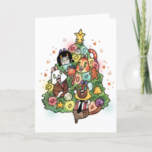Cats in the Christmas Tree card
