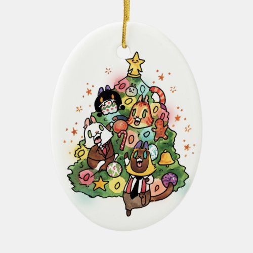 Cats in the Christmas Tree ornament