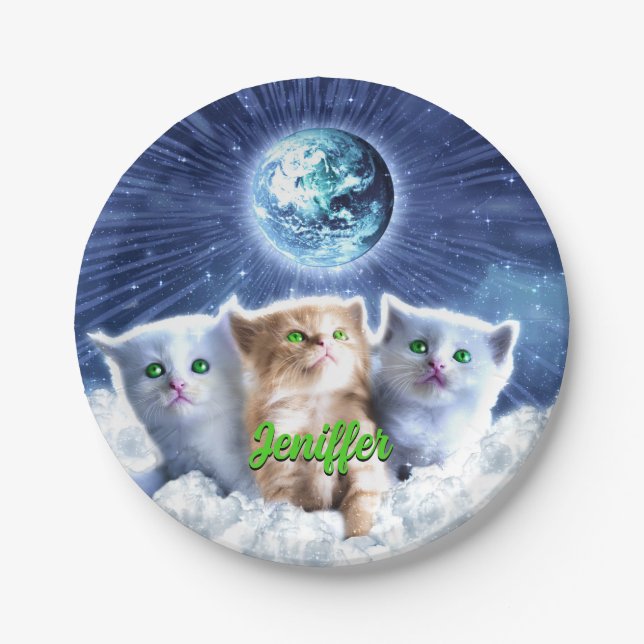 Cats in the cloud                                  paper plates (Front)